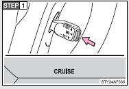 Press the ON-OFF button to activate the cruise control.