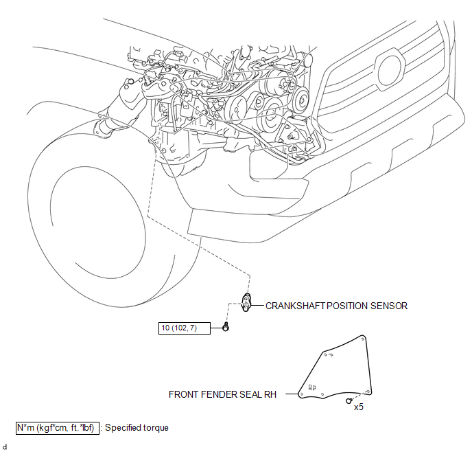 Toyota Tacoma 2015-2018 Service Manual: Crankshaft Position Sensor