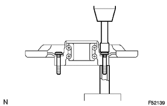(a) Position the backing plate on the rear axle bearing, and install the 4 parking