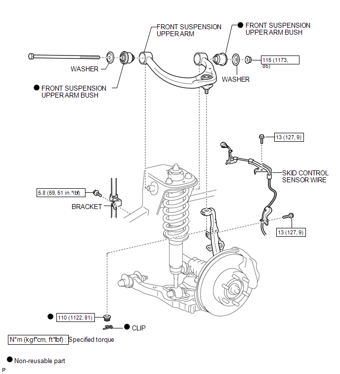 Toyota Tacoma 2015-2018 Service Manual: Front Upper Suspension Arm