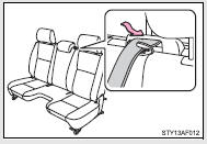 Make sure the shoulder belt pass through the guide when using the center seat