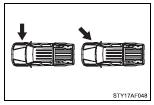 ●Collision from the side to the vehicle body other than the passenger compartment