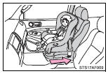 ●Only put a forward-facing or booster child seat on the front seat when it is