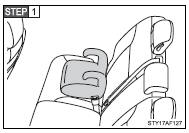 Place the booster seat on the seat facing the front of the vehicle.