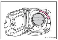 When replacing the fuel tank cap, turn it until a clicking sound is heard.