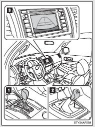 The rear view image is displayed when the shift position is in R and the engine