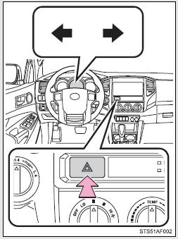 Press the switch to flash all the turn signal lights. To turn them off, press