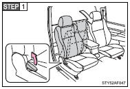 Pull the lever and fold down the seatback.