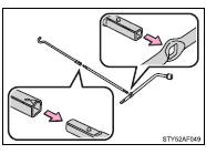 Assemble the jack handle extension as shown.