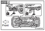 Position the jack at the correct jack point as shown.