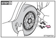 Remove all the wheel nuts and the tire.
