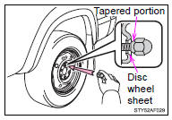 Tighten the nuts until the tapered portion comes into loose contact with the