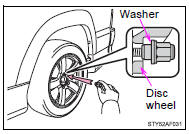 Tighten the nuts until the washer of the nut comes into loose contact with the