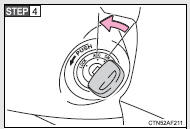 Stop the engine by turning the engine switch to the ACC position.