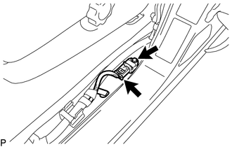 (a) Disconnect the connector from the side airbag sensor.