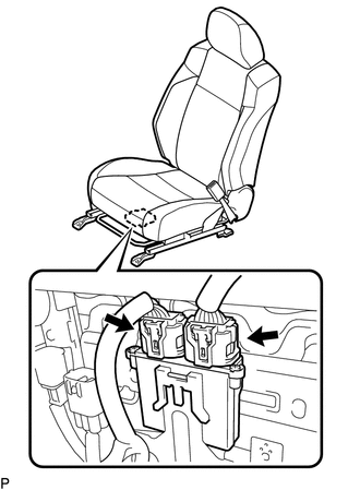 (a) Disconnect the 2 connectors from the occupant detection ECU.