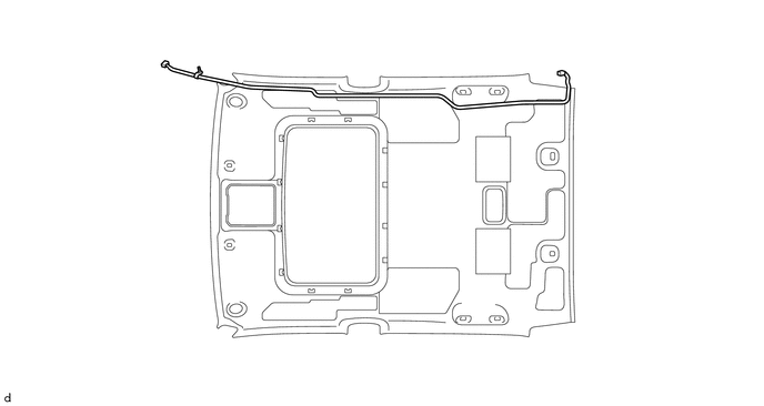 6. REMOVE NO. 2 ANTENNA CORD SUB-ASSEMBLY (w/o Sliding Roof)