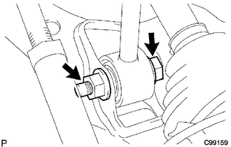 (a) Install the front shock absorber with coil spring, bolt and washer, and temporarily