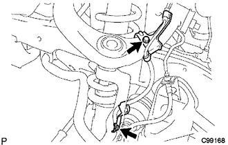 (a) Install the skid control sensor wire with the 2 bolts.