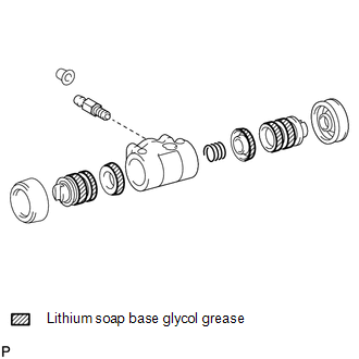 (a) Provisionally tighten the bleeder plug to the rear wheel brake cylinder,