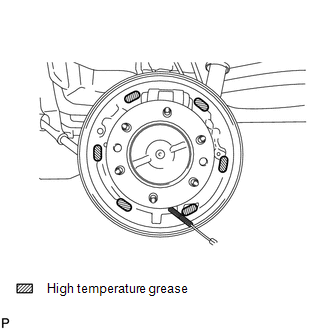 (a) Apply high temperature grease to the shoe attached surface of the backing