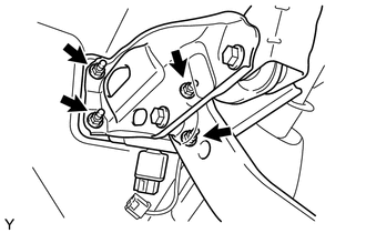 (a) Install the brake pedal support assembly with 4 nuts.