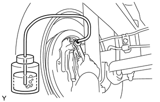 (a) Connect a vinyl tube to the bleeder plug.