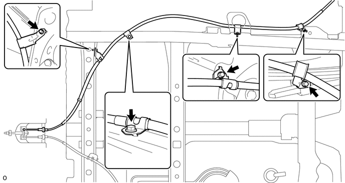 4. REMOVE NO. 3 PARKING BRAKE CABLE ASSEMBLY