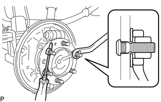 (a) Install a new hub bolt through the axle hub.