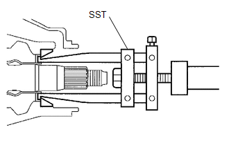 (a) Using SST, remove the front bearing.