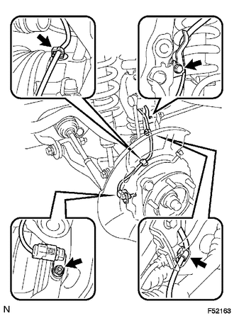 (a) Remove the bolt and separate the front speed sensor.