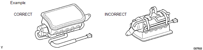 (2) Never measure the resistance of the airbag squib. This may cause the airbag