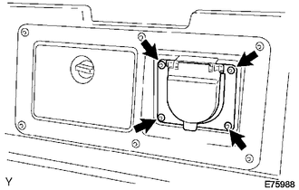 (a) Using a torx socket wrench T30, remove the 4 screws.