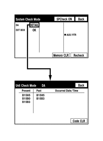 (1) If the check result is "DETAIL", touch the displayed check result to view