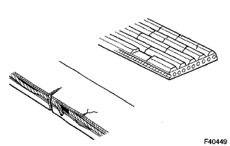 (a) Visually check the belt for defects, such as excessive wear and frayed cords.