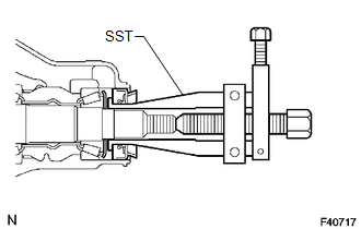 (a) Using SST, remove the oil seal.