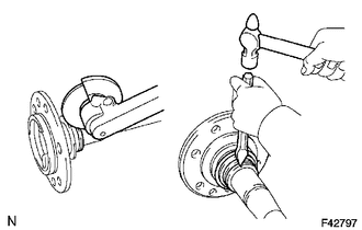 (a) Grind the rear axle bearing inner race surface using a grinder, and then