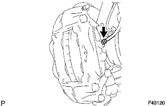 (a) Using a union nut wrench 10 mm, separate the brake tube from the disc brake