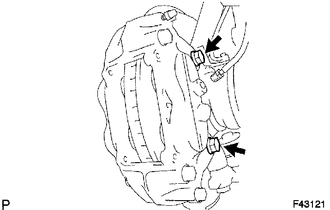 (a) Install the front disc brake caliper with the 2 bolts.