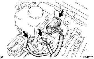 (a) Disconnect the 3 connectors from the hydraulic brake booster.