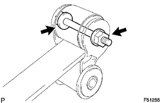(a) Remove the nut, washer, through bolt and shackle.