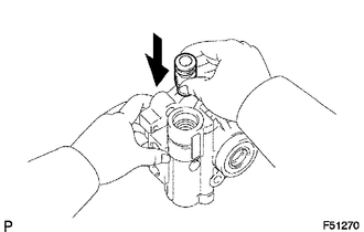 (a) Coat the flow control valve with power steering fluid and check that it falls