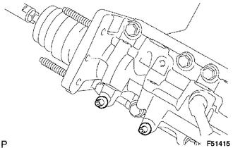 (a) Install the 2 collars and 2 bushes onto the brake booster w/ accumulator