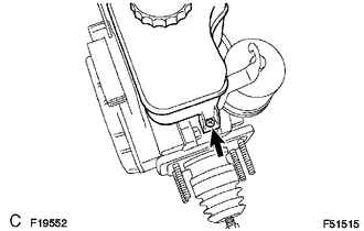 (a) Remove the screw from the master cylinder reservoir.