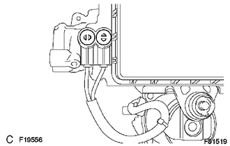 (a) Using a screwdriver, remove the 2 plugs.