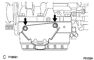 (a) Using a hexagon wrench (5 mm), install the brake booster pump bracket with