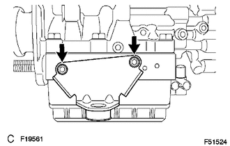 (a) Using a hexagon wrench (5 mm), remove the 2 screws and brake booster pump