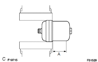 (a) Place the brake booster accumulator in a vise and cover it with a cloth.