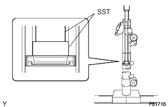 (a) Using SST and a press, remove the power steering cylinder tube oil seal.