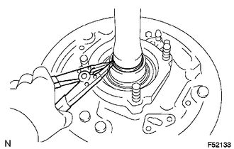 (a) Using a snap ring expander, install a new snap ring.